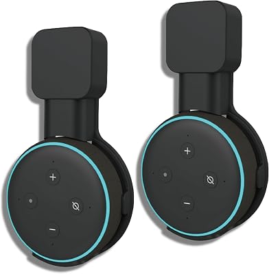 Suporte de parede 2X para Dᴏt 3, suporte para coluna de tomada Smart Home para suporte de coluna de 3.ª geração Dᴏt, gestão integrada de cabos, compatível com Google Nest (preto)
