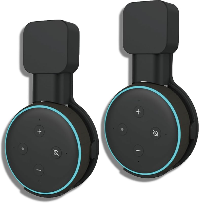 Suporte de parede 2X para Dᴏt 3, suporte para coluna de tomada Smart Home para suporte de coluna de 3.ª geração Dᴏt, gestão integrada de cabos, compatível com Google Nest (preto) — foto 1 de 8