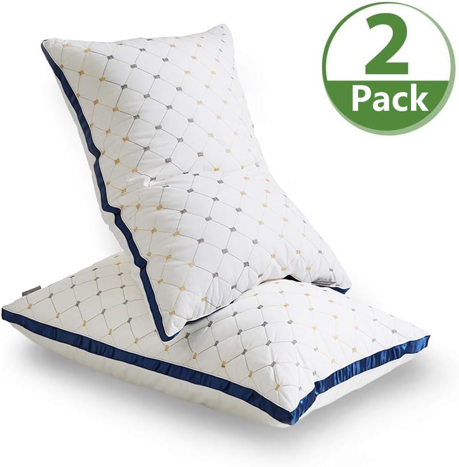 AiAngu Pillows for Sleeping - [2 Pack] Premium Hotel Bed Pillows，Breathable Down Alternative Cooling Pillows Good for Side Back and Stomach Sleepers,100% Breathable Cotton Cover Skin-Friendly (King)