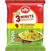 MTR 3Mins Poha Mix Instant Food - Indian Food Ready to Eat Meals, 160g, 6pk | Meals with indian food flavors, ready to cook for quick lunches, dinners, snacks, family gatherings, and everyday pantry use.