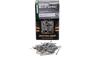 OHIY Huttig-Grip Fence Deck Nails 2-1/2 inches 8d for Wood Fencing HGN8OGSTDK5 Spiral Shank Outdoor Galvanized Finish, 5 lb Pack of 530 Nails