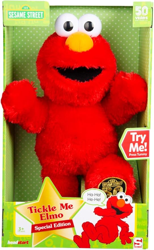 Sambro Sst 9211 Pluschtier Mit Sound Kitzel Mich Elmo Jubilaumsedition 50 Jahre Sesamstrasse Ca 36 Cm Amazon De Spielzeug