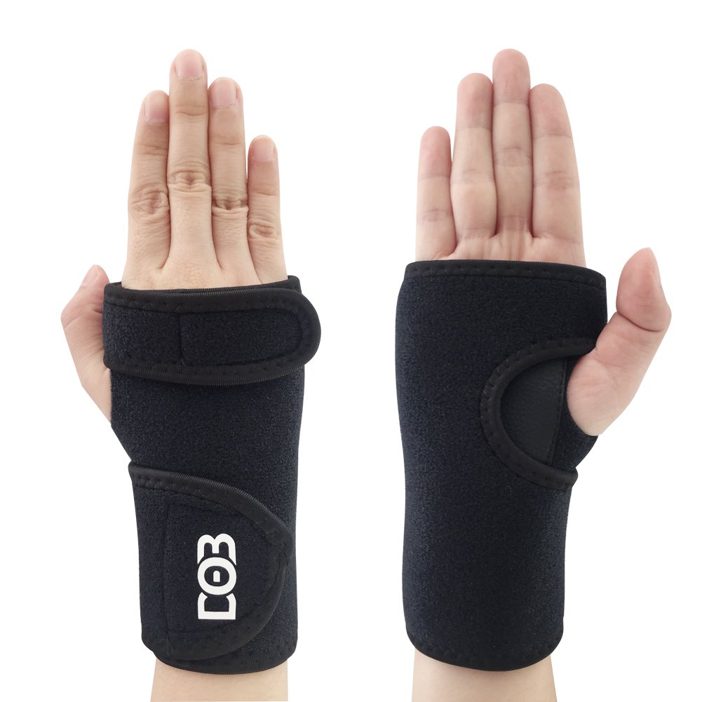 DOB Wrist Brace, Wrist Support with Removable Splint and Adjustable Support Wrap for Carpal Tunnel (Left)
