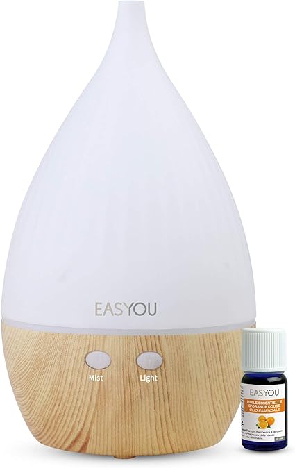 Easyou Diffuseur Huiles Essentielles Humidificateur Ultrasonique Et Son Huile Essentielle Origine France Sywb Ad013 Blanc Amazon Fr Cuisine Maison