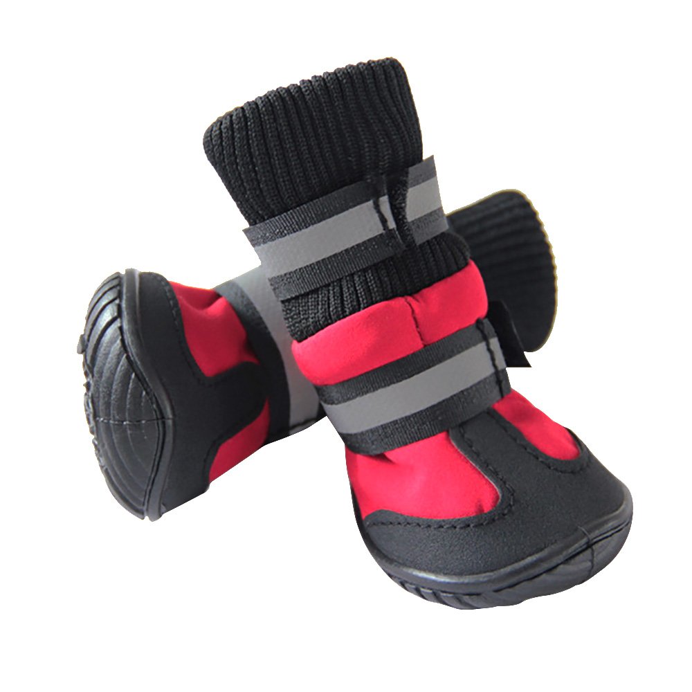 4Pcs Soft Warm Pet Dog Waterproof Non Slip Shoe Boots Snow Small Large
