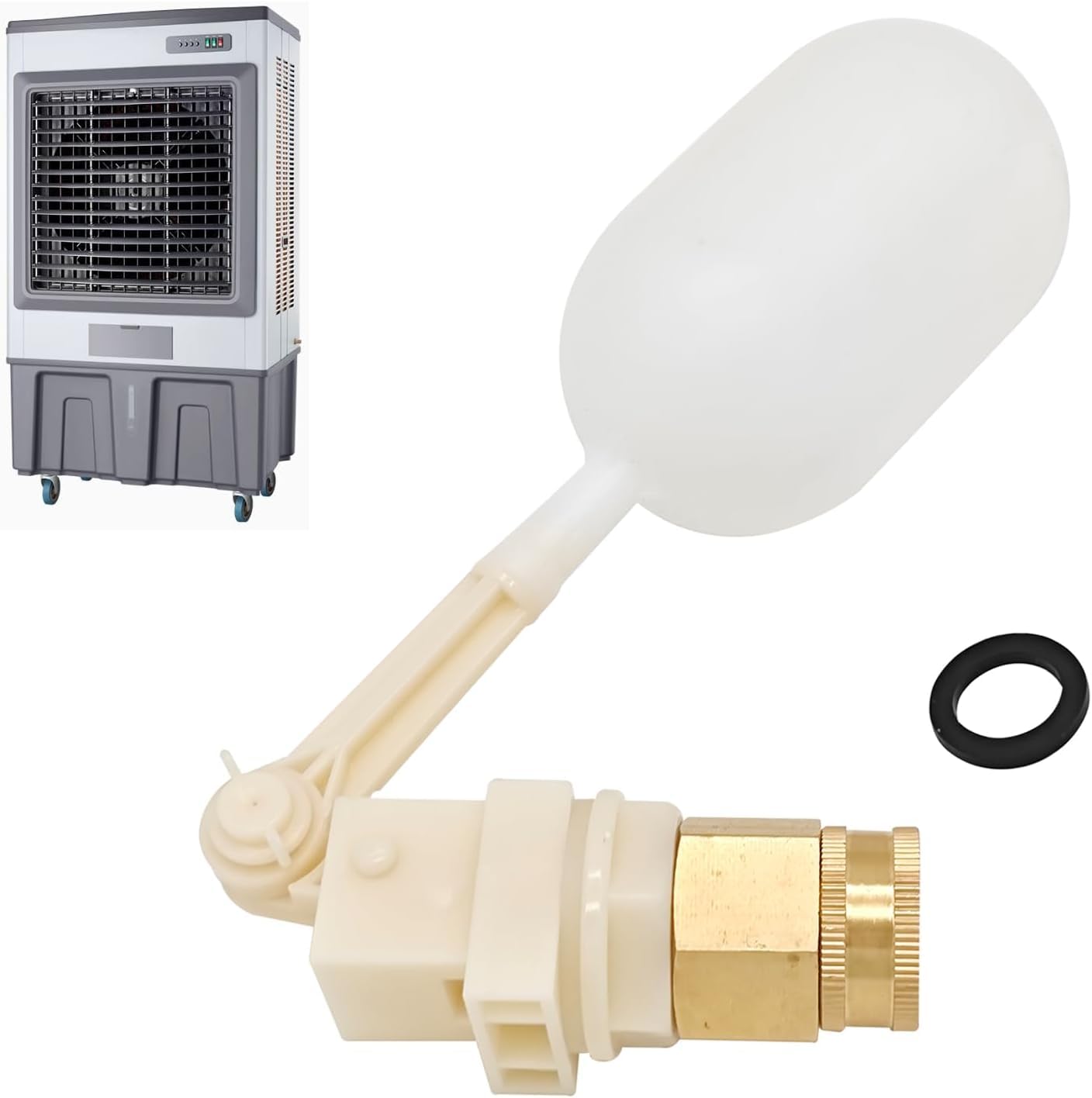 Photo 1 of 6018058 Universal Water Level Float Valve with Brass Adapter for All Evaporative Cooler Models:MC18,MC26,MC37,MC61,MC92,M150,M250,M350
