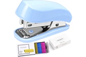 WIWUE GUO Stapler, Staples, Staple Remover, Staplers for Desk, Stapler with Staples, Mini Stapler, Staples Standard, Small Stapler, Kids Stapler, Cute Stapler for Office and School Supplies(Blue)