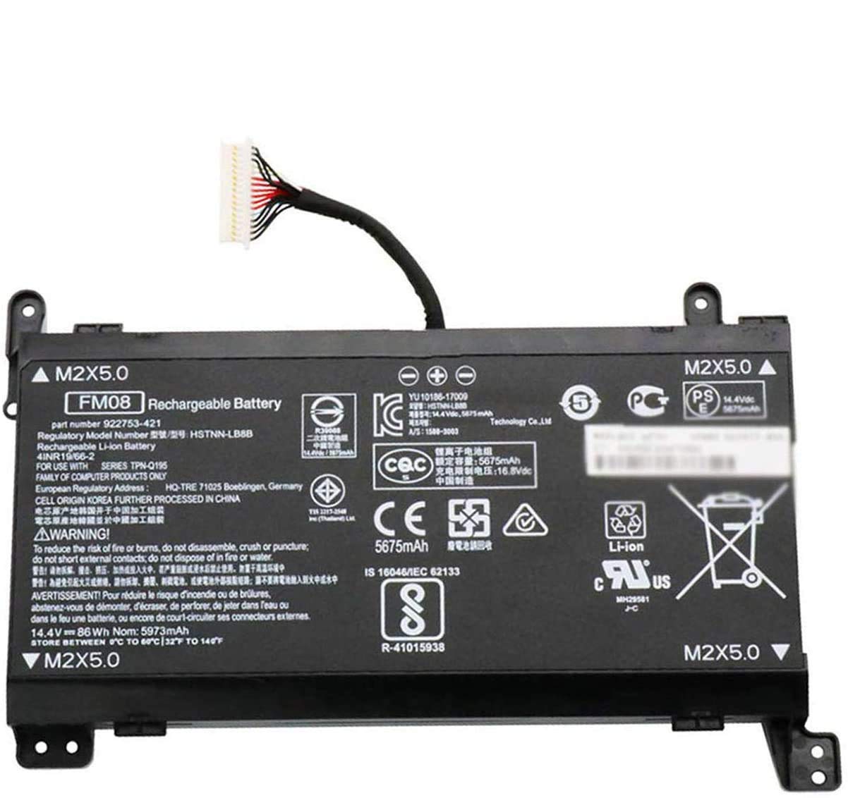 BOWEIRUI Replacement Laptop Battery for HP FM08 (14.4V 86Wh 5973mAh) Omen 17-AN013TX 17-AN014TX 17-A