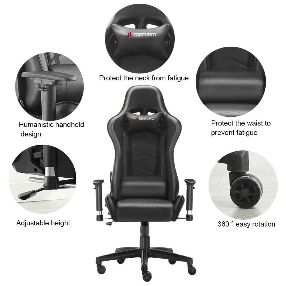 Jl Comfurni Gaming Chair Ergonomic Swivel Executive Office Chair at