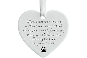 OFlyDesigns Pet Memorial, When Tomorrow Starts Ceramic Heart, in Loving Memory of Your Pet, Pet Loss Gift, Remembrance Gift Loss of Dog or Cat, Pet Memorial Gift Passing Gift