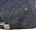 The Hat Depot Made in USA 5 Panel Flat Brim Genuine Leather Brass Cotton Biker Cap (Denim)