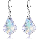Austrian Crystal Baroque Teardrop Dangle Hook Earrings for Women 14K Gold Plated Drop Earring Hypoallergenic Jewelry