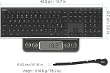 Arteck 2.4G Wireless Keyboard Stainless Steel Ultra Slim Full Size with Numeric view 6