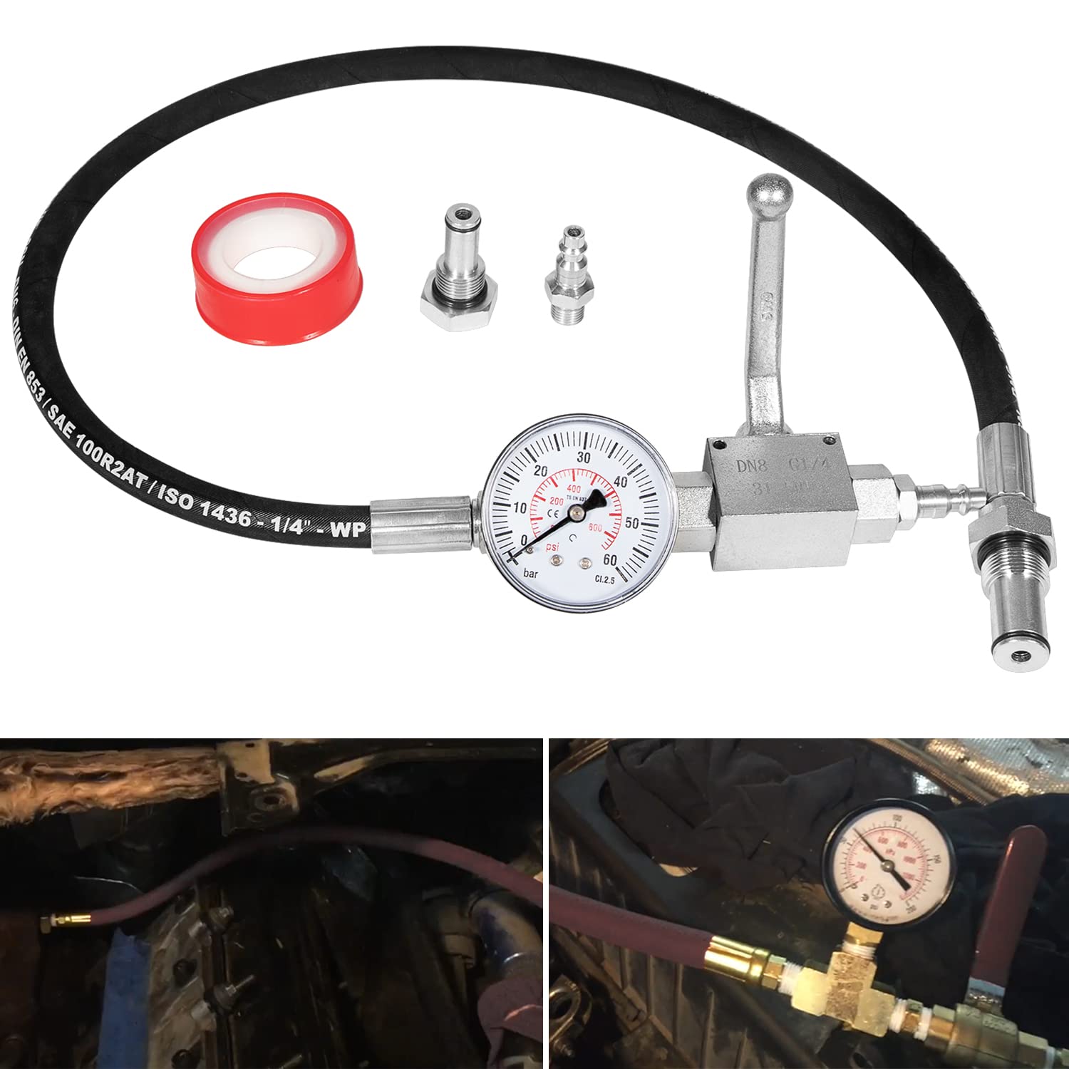 6.0L High Pressure Oil System Fuel Rail Adapter ICP Leak Air Test Tool For Ford