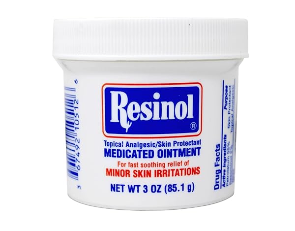 RESINOL MEDICATED OINTMENT FOR ITCH RELIEF AND PROTECTION OF SKIN RASHES AND IRRITATIONS, 3 OUNCE JAR (PACK OF 1)