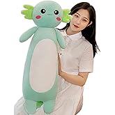 Somao Long Axolotl Plush Pillow, Cute Axolotl Stuffed Animal Body Plush Soft Plushies Doll Toy for Girls Boys(100cm/39.3inch,Green)