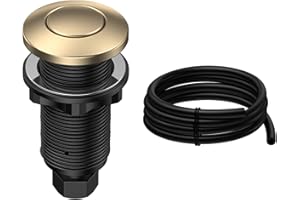 ANWOLL Garbage Disposal Air Switch Sink Top Push Button, 5FT Hose, Sink Top Button, Champagne Bronze Finish, Compatible with Delta Faucet Champagne Bronze