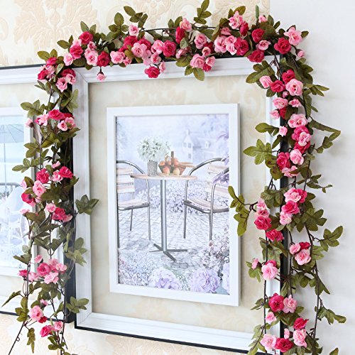 Buy Threecat Durableartificial Rose Hanging Rose Flowers 230cm For