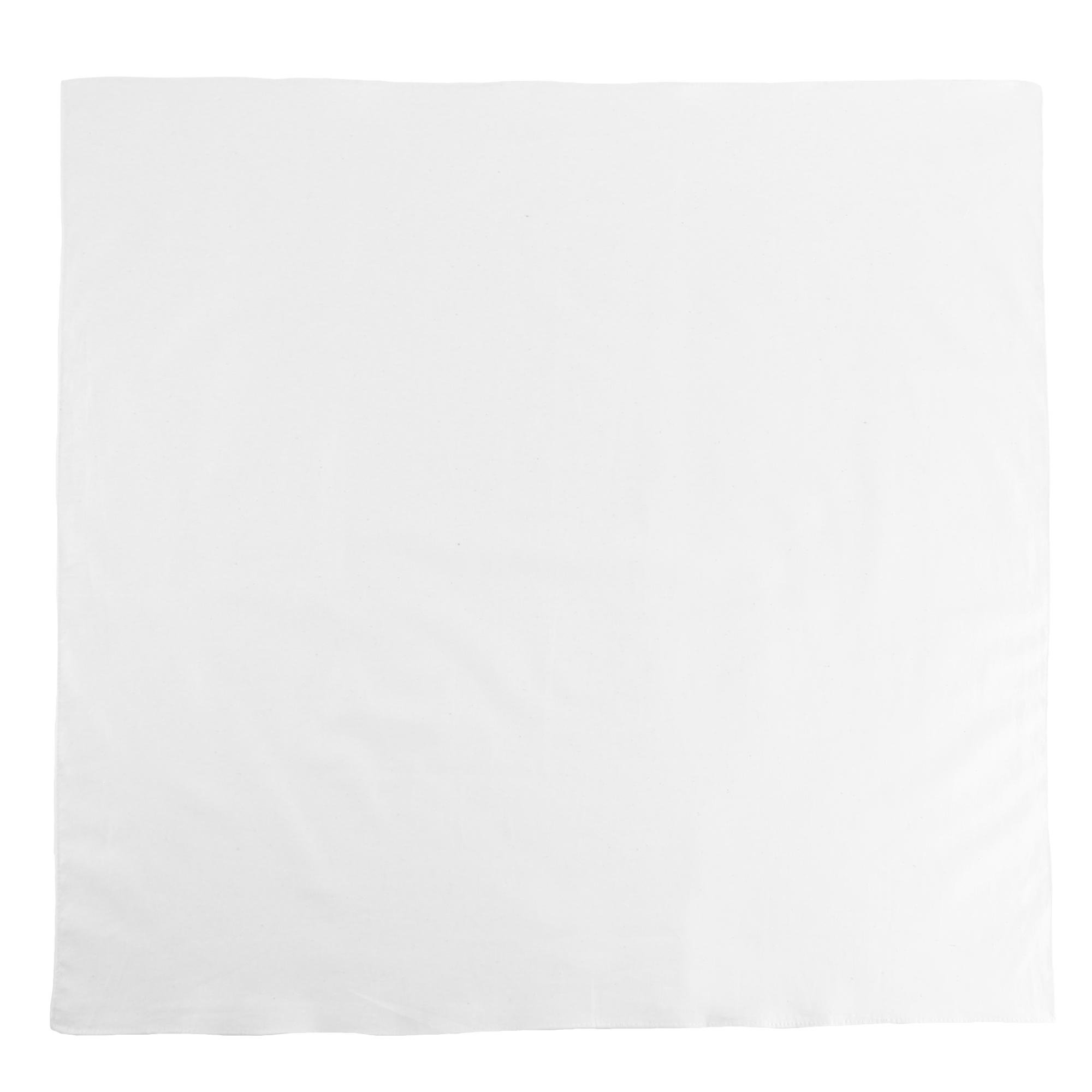27 Inch Extra Large Cotton Solid colour Bandana, White