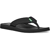 Sanuk Mens Beer Cozy Coaster | Flip Flops for Men | Mens Sandals | Beach Sandals | Supportive &amp; Lightweight | Memory Foam Footbed