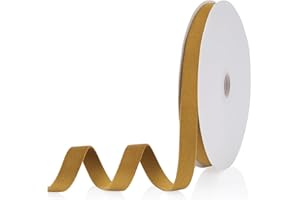 AONLSKH Velvet Ribbon Antique Gold 5/8 inch, Continuous 20 Yards Double Faced Velvet Ribbon Great for Christmas Tree Ornaments,Gift Wrapping,Bow Making,Wreath Decoration,Wedding,Party,Handmade Crafts