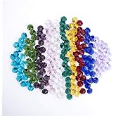 H&D 14mm 200pcs Colorful Crystal Octagon Beads, Ideal for Jewelry Making, Chandelier Crystals DIY Parts, Chandelier Replacements,Arts Crafts