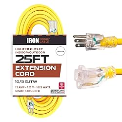 Iron Forge Cable 25 ft Yellow Extension Cord