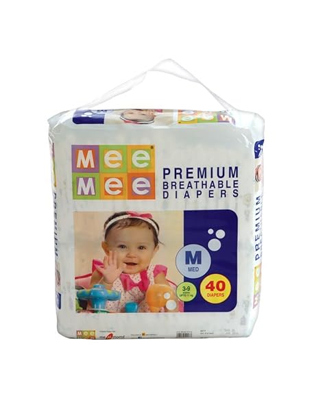 Mee Mee Premium Diapers, Medium, 40 Count