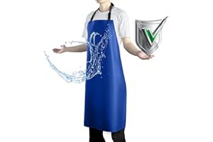 Vammcht Waterproof Apron with Comfortable Adjustable Bib Rubber Vinyl Dishwasher Heavy Duty Apron for Men Women Dishwashing