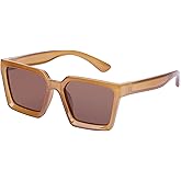 COCOSAND Kids Sunglasses Polarized UV 400 Protection Retro Square Futuristic Glasses for Youth Teen Boys Girls Age 5-12