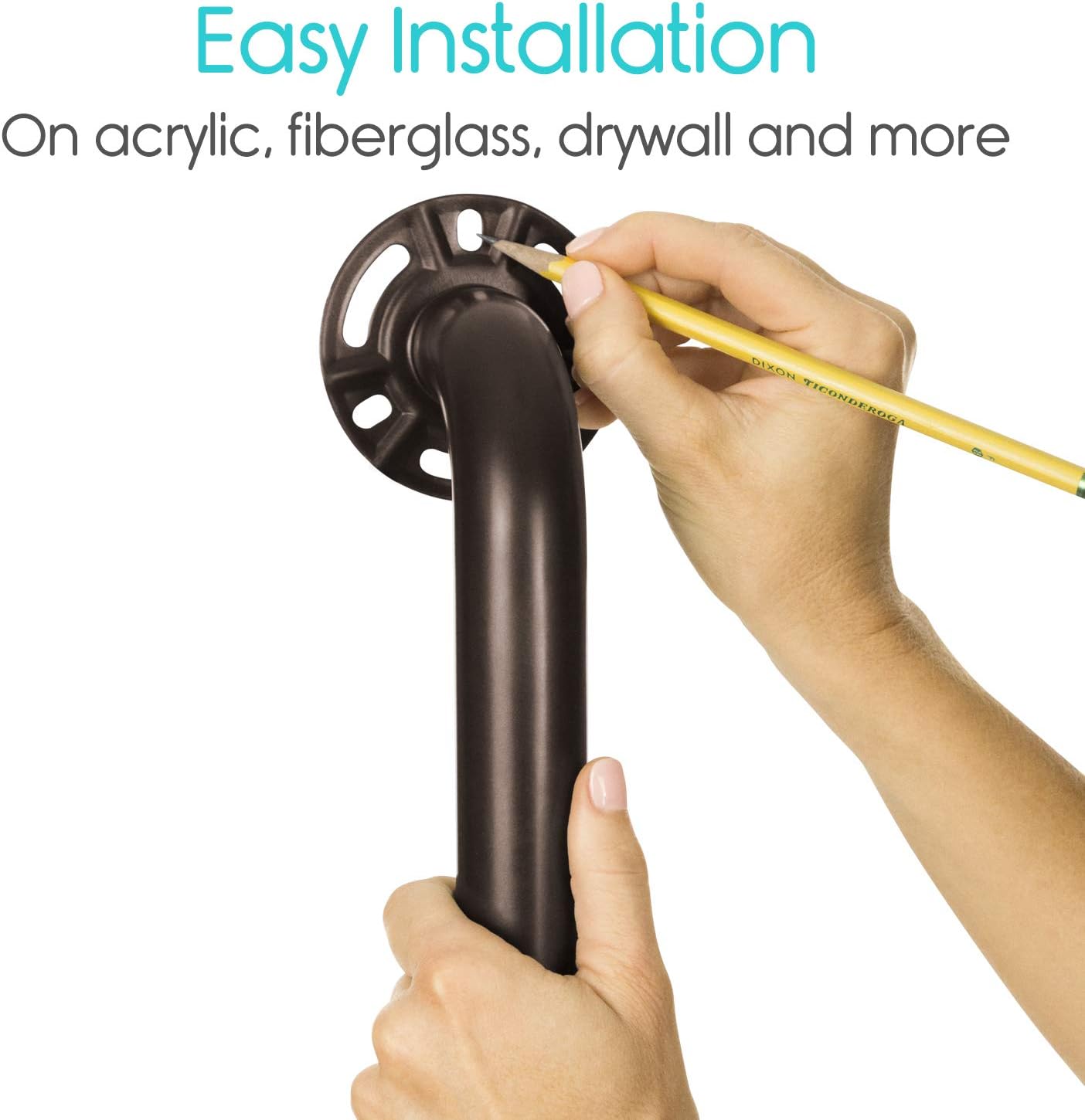 Vive Metal Grab Bar - Balance Handrail Shower Assist ...