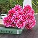 10Pcs Sunbeam Artificial Flower Mum Gerber Daisy Bridal Bouquet Silk Wedding Party Flowers(Rose Red)