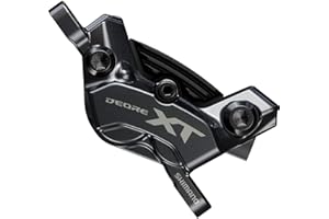 SHIMANO Deore XT BR-M8200 / BR-M8220 Hydraulic Disc Brake Caliper – Front or Rear – 2-Piston or 4-Piston, Metal Pads w/Fins