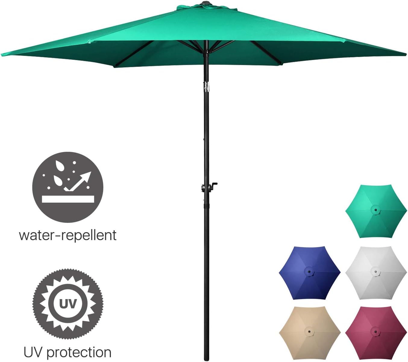 Umbrellas Patio Lawn Garden Balcony And Terrace Navy Blue Ugpu09bu With Tilt And Crank Mechanism Sun Shade Songmics 9 Ft Patio Umbrella Octagonal Polyester Canopy Outdoor Table Umbrella For Gardens