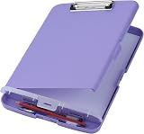 ZCZN A4 Clipboard with Storage Light Purple Plastic Clipboard Folder view 3