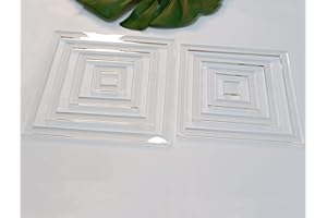 YUXUANISH Multi Squares Acrylic Router Templates,1/4" Clear Acrylic Inlay Template,Router Jig for Woodworking or Craft Template (8''x8'')