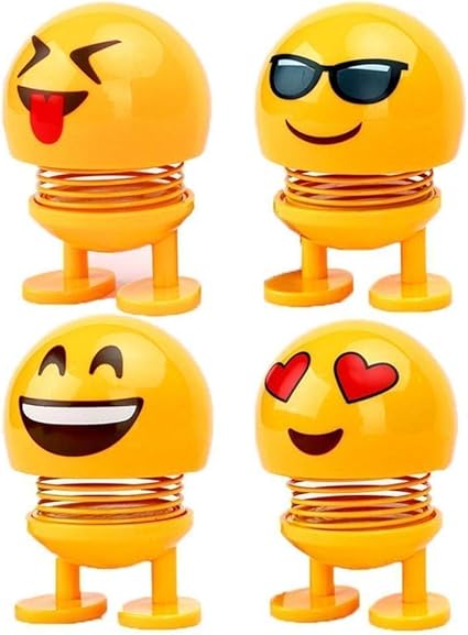 Gyanadh Bobble Head Spring Dolls Emoticon Figure Car Interior Dashboard Ornaments Decoration Smiling Face Shaking Toys Party Favours for Kids Birthday (2)