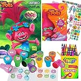 Dreamworks Trolls Coloring and Stamper Activity Book Set - Include 1 Coloring Book (96 pages) , 295 Stickers, 24 Crayola Crayons and 12 Stampers