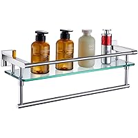 KOKOSIRI Bathroom Shelves with Towel Holder Rustproof 20'' Bathroom ...