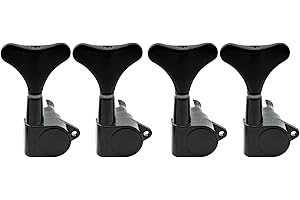 Musiclily Basic 4-in-line Sealed Bass Tuners Tuning Pegs Keys Machine Heads Set for 4 String Electric Bass, Black
