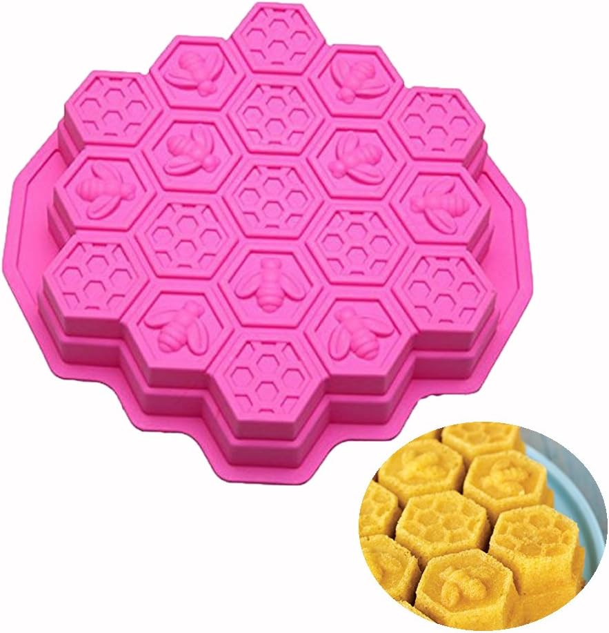 E2O Tech 19 Cavities Honeycomb Cake Molds Soap Making Molds Pull-Apart Dessert Pan Candy Baking Cake Moulds