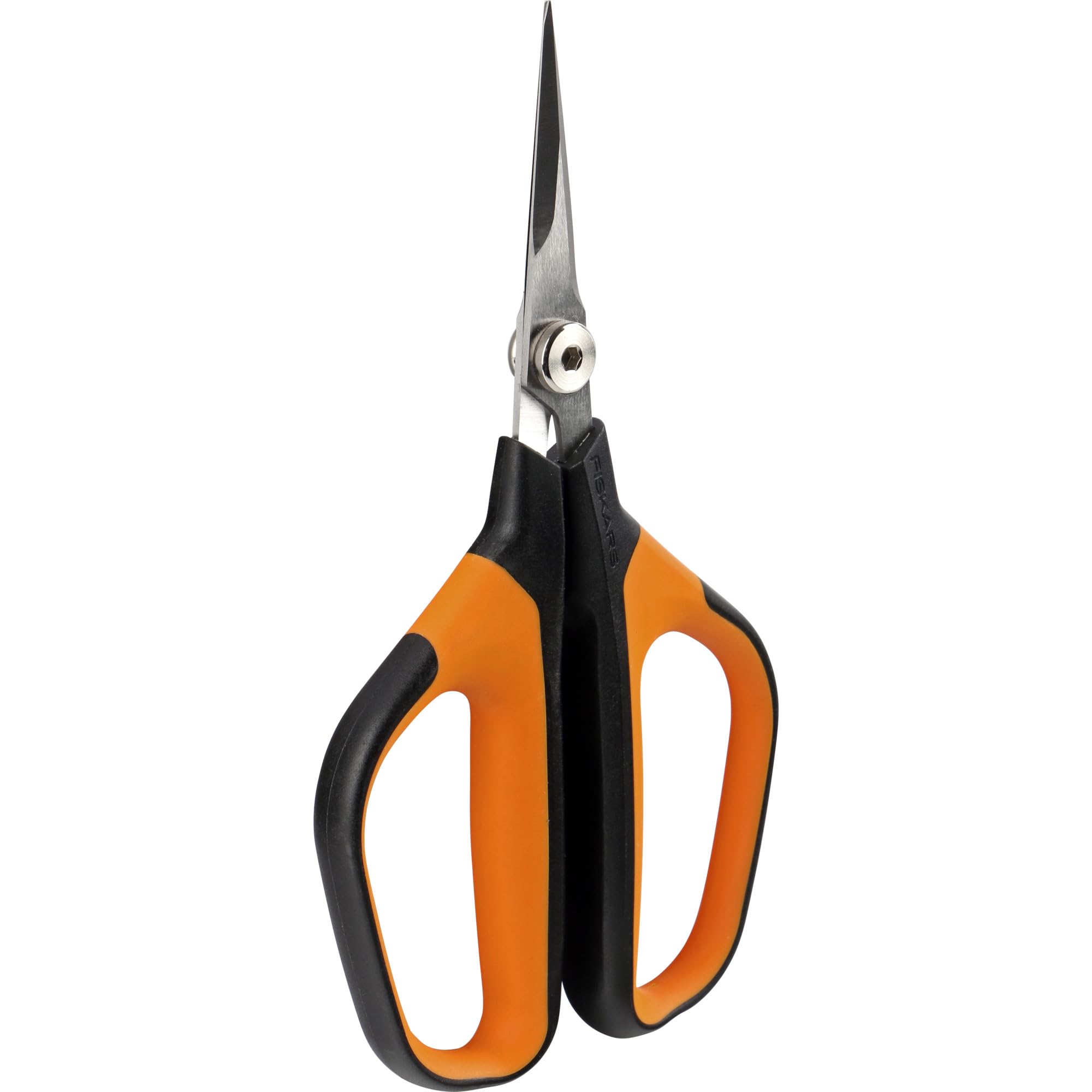 Fiskars SP15 universal secateurs, length: 23.8 cm, steel blades/plastic handle, black/orange, solid, 1051602