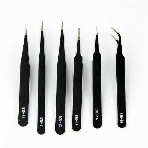Umiten 10PCS ESD Tweezers Kit,Precision Antistatic Tweezers Set Non