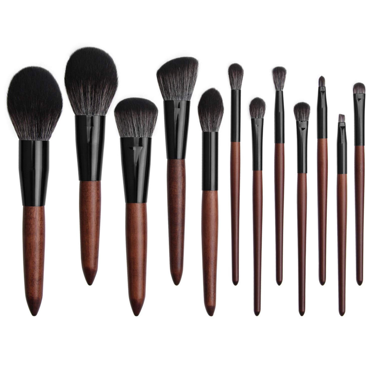 Bearman Makeup Brush Set, 12Pcs Premium Synthetic Contour Blush Foundation Concealers Eye Shadows Eyebrow Cosmetic Brushes, With Soft Synthetic Hairs & Hand Pasted Diamond