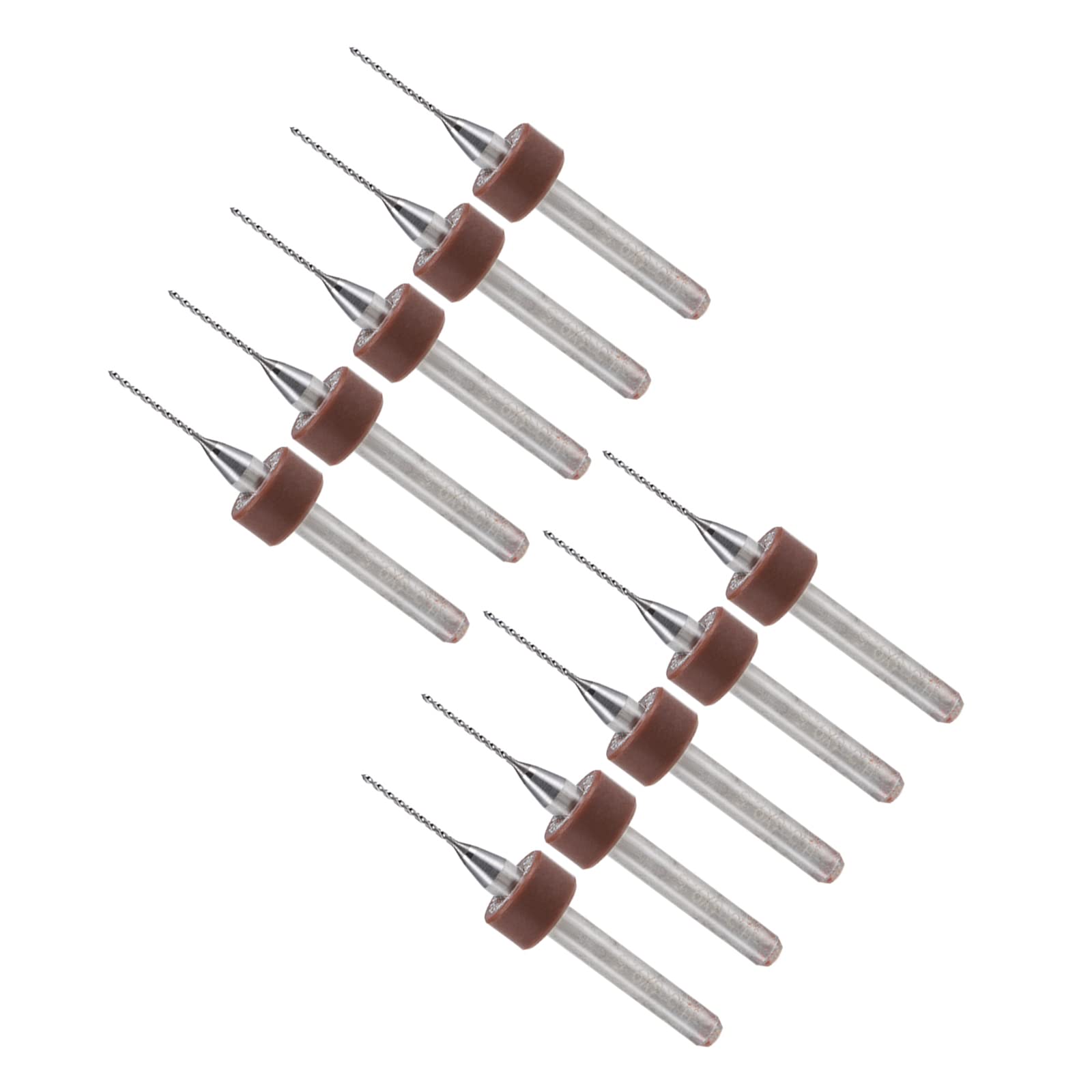 CoCud Micro PCB Drill Bits, 1/8" Shank 0.6mm Cutting Edge, Tungsten Carbide Print Circuit Board Drill Bit - (Applications: for CNC Drilling Engraving Machine), 10-Pieces