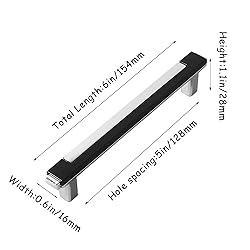 Kcmwsy 2 Pack Black and Silver Cabinet Pulls