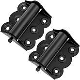 2 Pcs Screen Door Hinges Replacement Self Closing Spring Loaded Hinges Stainless Steel 2.4 x 3 Inch for Home Interior, Exterior Doors and Commercial Use, Black
