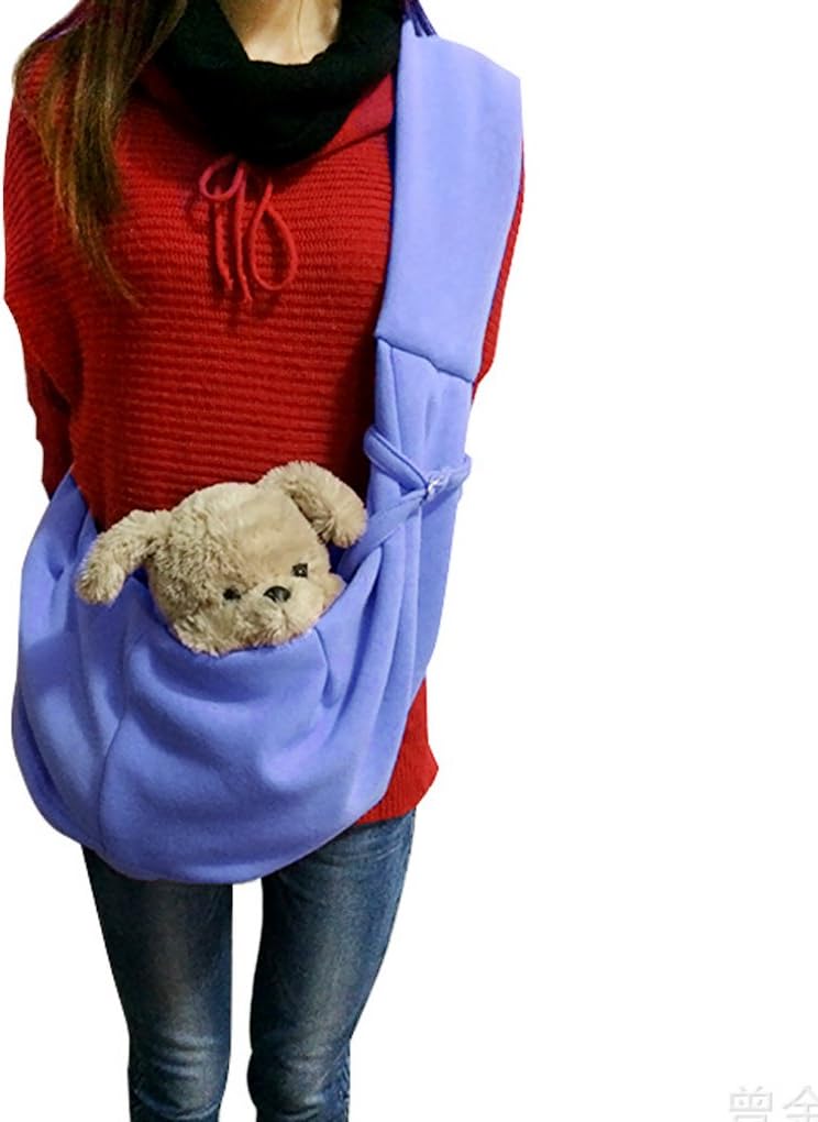 Greenery Reversible Safety Adjustable Closure Small Dog Cat Kitty Rabbit Sling Carrier Bag Outdoor Travel Soft Comfortable Breathable Cotton Puppy Pet Double-sided Pouch Holder Shoulder Carry Tote Handbag Messenger Bag