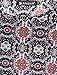 Allegra K Women's 3/4 Sleeves Elastic Waist Floral A Line Dress Black L