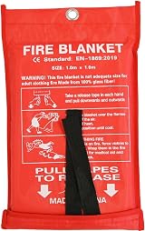 Ram 1M x 1M Fire Blanket Home Kitchen Office Safety Wall Mountable view 2